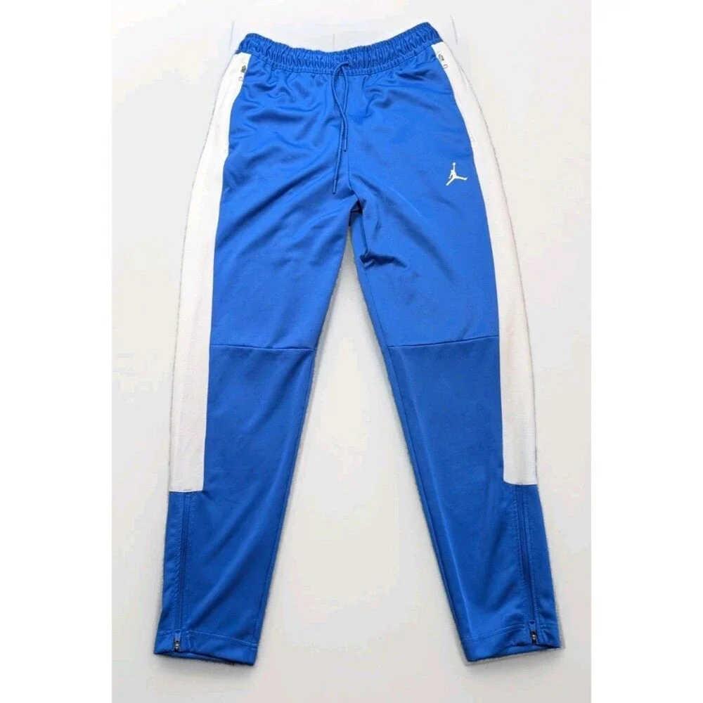 Air Jordan Track Pants Mens Size Large Blue Logo Mid Rise Tapered Leg
